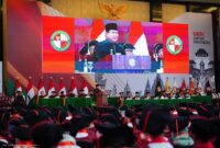 Mennhan Prabowo Subianto menghadiri Sidang Senat Terbuka dan pelantikan sarjana Universitas Kebangsaan Republik Indonesia (UKRI). (Dok. Tim Media Prabowo)