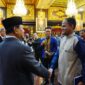 Menteri Pertahanan Prabowo Subianto pada menerima kunjungan Duta Besar Palestina untuk Indonesia Zuhair Al-Shun di Ruang Bhinneka Tunggal Ika, Kementerian Pertahanan, Jakarta. (Dok. Tim Media Prabowo)