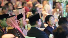 Menteri Pertahanan Prabowo Subianto menghadiri acara Hari Nasional Arab Saudi ke-93 di Jakarta. (Dok. Tim Media Prabowo)
