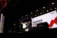 Ketua Umum Partai Gerindra Prabowo Subianto di acara 'Mata Najwa On Stage: 3 Bacapres Bicara Gagasan' di Graha Sabha Pramana UGM. (Dok. Tim Meida Prabowo Subianto)