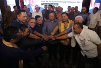 Keluarga besar Koalisi Indonesia Maju menerima Silahturahmi dari Presiden RI ke - 6 Susilo Bambang Yudhoyono bersama Agus Harimurti Yudhoyono. (Dok. TIm Media Prabowo)
