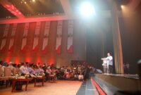 Acara deklarasi dukungan Prabowo Subianto-Gibran Rakabuming Raka oleh organisasi Pandawa Lima di Djakarta Theater, Jakarta. . (Dok. Tim Media Prabowo-Gibran)
