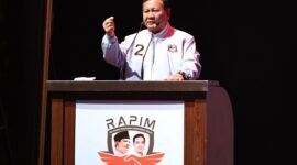 Deklarasi dukungan Relawan Pedagang Indonesia Maju (RAPIM) di Djakarta Theater. (Dok. Tim Media Prabowo-Gibran)