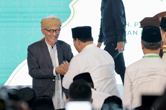 Presiden terpilih periode 2024-2029 Prabowo Subianto Menghadiri Halal Bihalal PBNU 1445 H yang dihelat di Gedung Pusat PBNU. (Dok. Tim Media Prabowo)