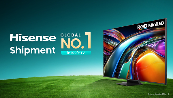 Laporan Omdia Semester I-2026: Hisense Pimpin Pasar Global TV 100 Inci ke Atas Laporan Omdia Semester I-2026: Hisense Pimpin Pasar Global TV 100 Inci ke Atas